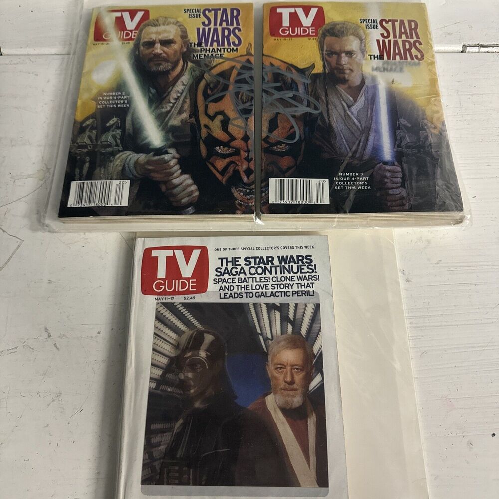 Vtg TV Guide SIGNED Star Wars The Phantom Menace Special Issue May May‎ 1999 +